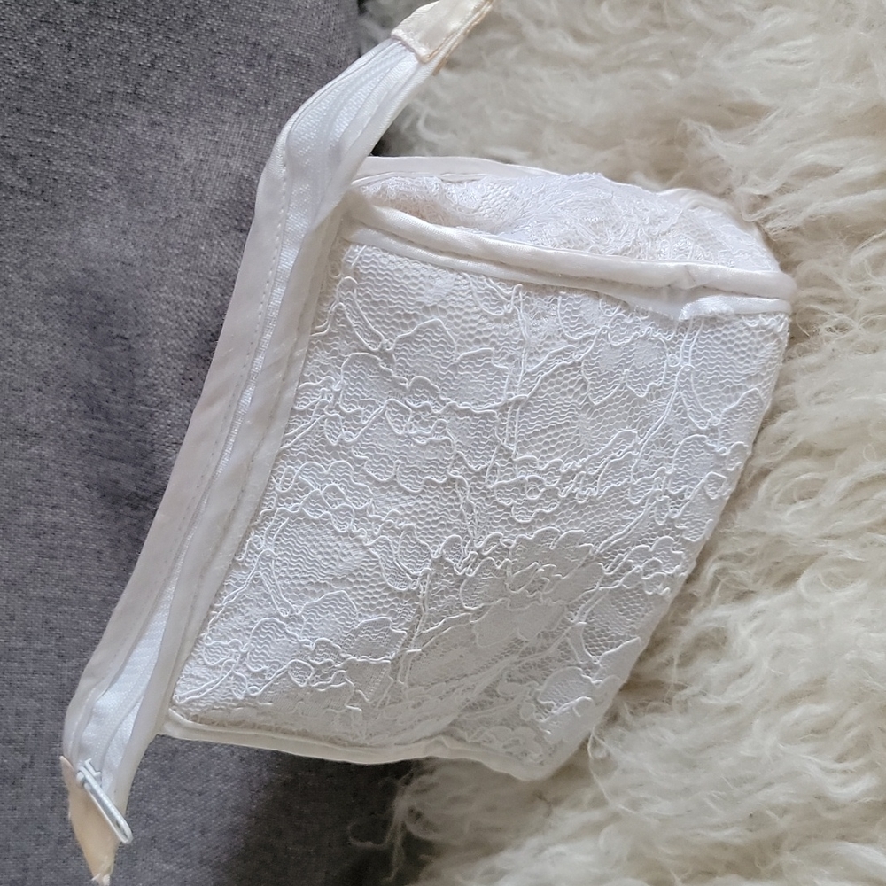 Vintage Jessica Mcclintock Embroidered Lace Zippered Pouch Small Bridal Clutch - Picture 3 of 12